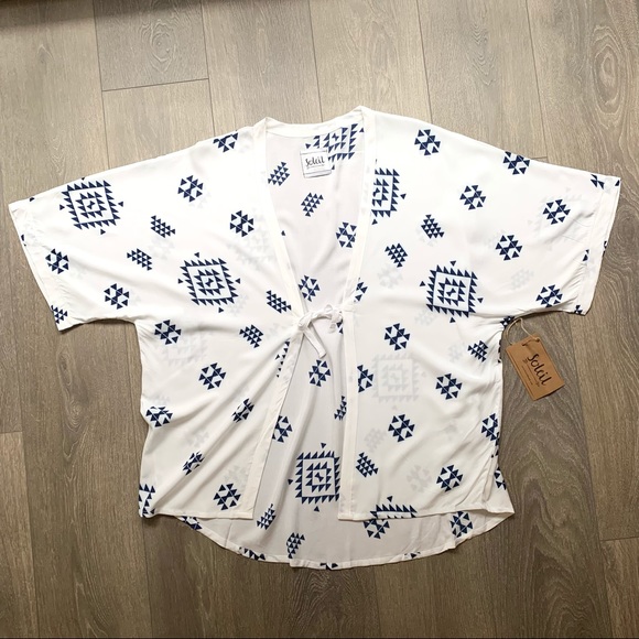 Soleil Aztec Kin Beach Kimono Cover up NWT - Picture 3 of 16